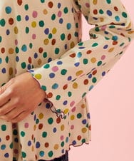 GJKAG70190 Jocomomola(ホコモモラ) Mural dot プリントカットソー アイボリー