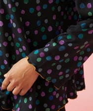 GJKAG70190 Jocomomola(ホコモモラ) Mural dot プリントカットソー ブラック
