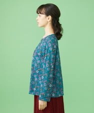 GJKAV33160 Jocomomola(ホコモモラ) Napo フラワープリントカットソー ブルー