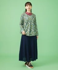 GJKAV33160 Jocomomola(ホコモモラ) Napo フラワープリントカットソー ブルー