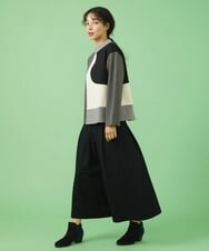 GJKAV70180 Jocomomola(ホコモモラ) Sueno パッチワークモノトーンカットソー グレー