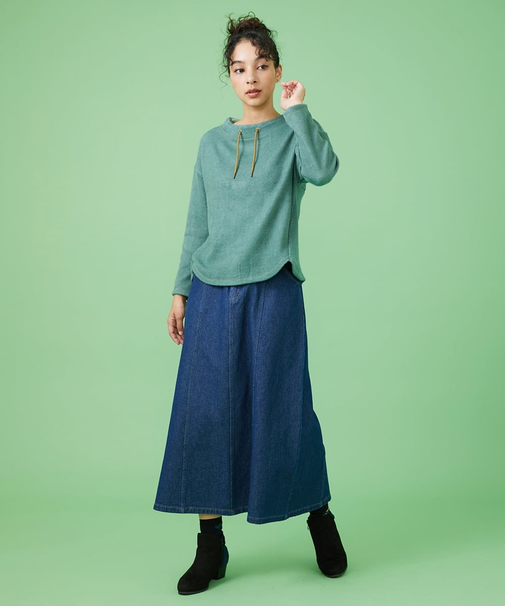 GJKAW37160 Jocomomola(ホコモモラ) Hogar 鳥刺繍カットソー ベージュ