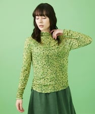 GJKCA32150 Jocomomola(ホコモモラ) Rojo vino フラワープリントシアーカットソー イエロー×グリーン