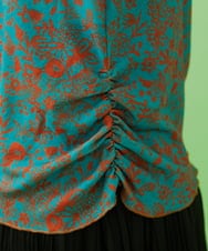 GJKCA32150 Jocomomola(ホコモモラ) Rojo vino フラワープリントシアーカットソー イエロー×グリーン