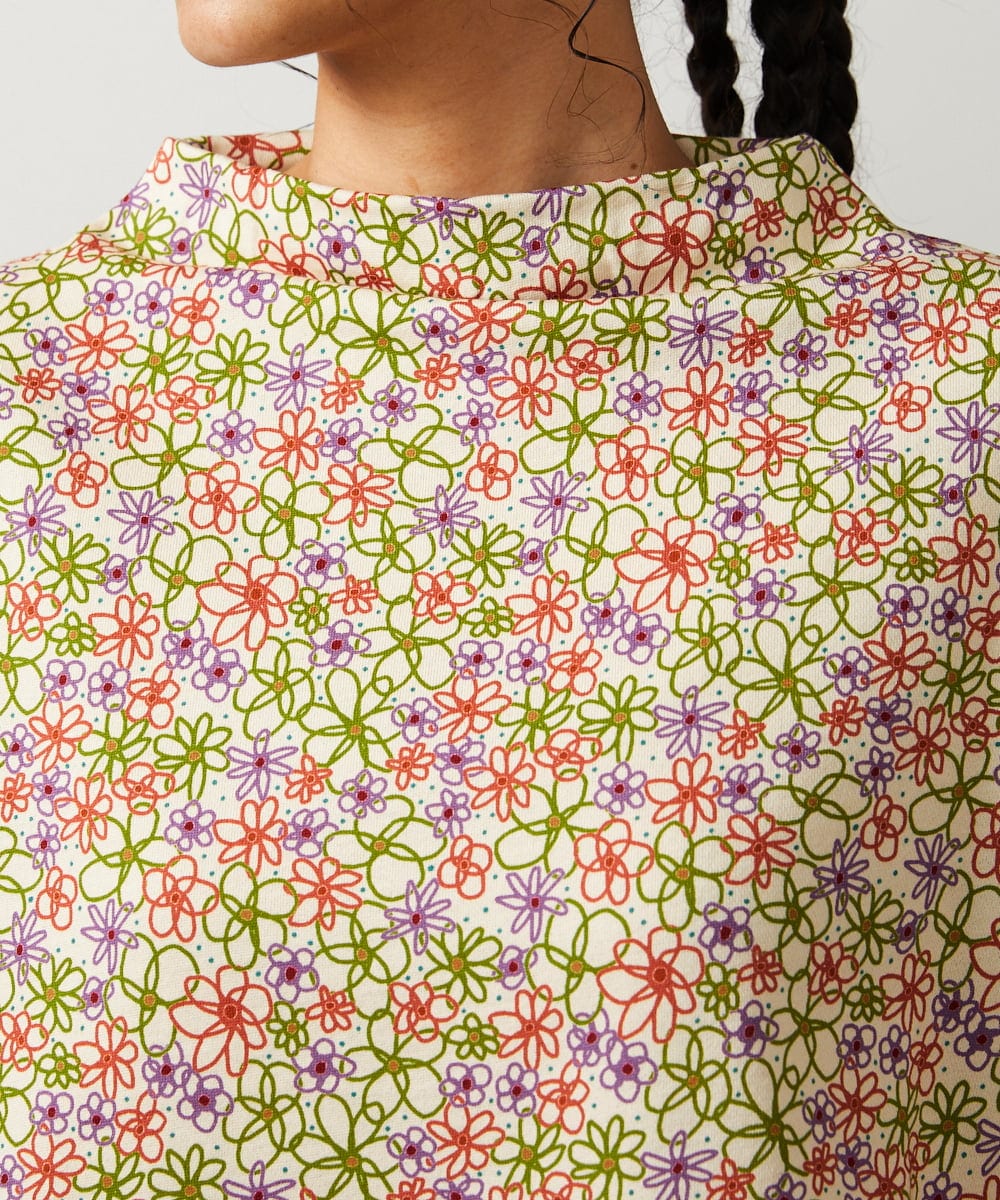 GJKCD30180 Jocomomola(ホコモモラ) Rocinante フラワープリント裏毛カットソー アイボリー