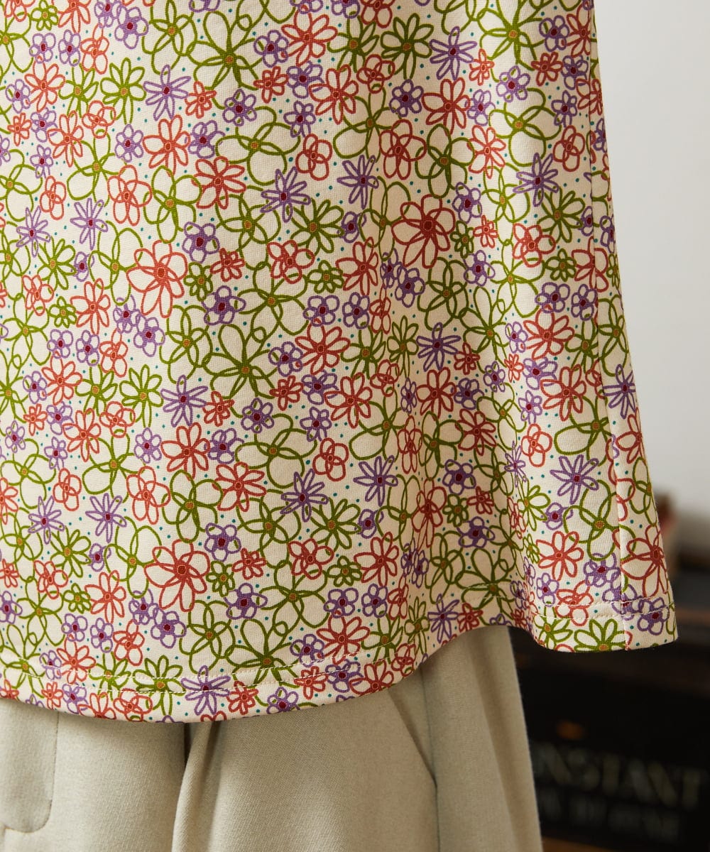 GJKCD30180 Jocomomola(ホコモモラ) Rocinante フラワープリント裏毛カットソー アイボリー