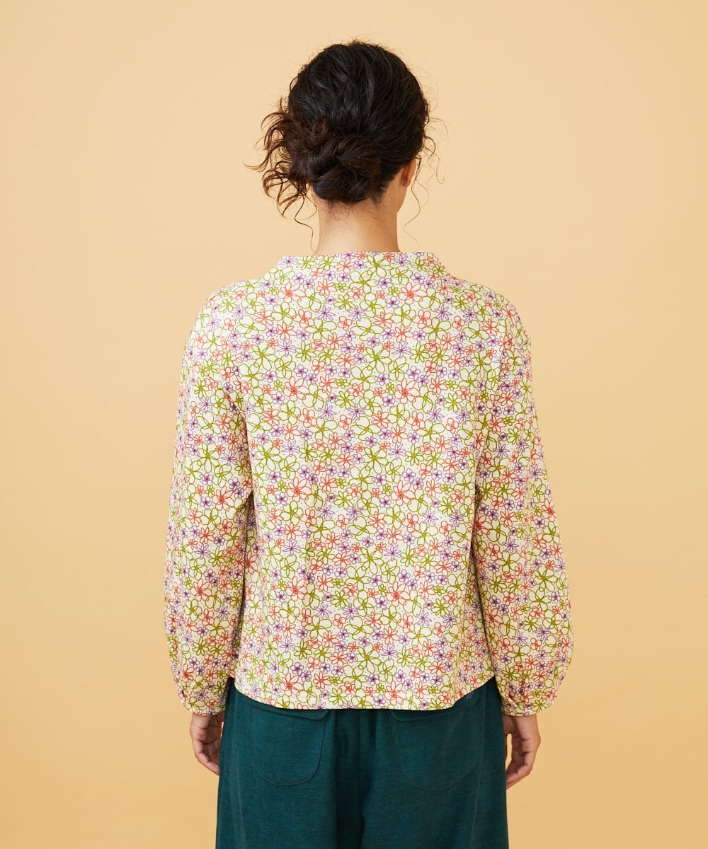 GJKCD30180 Jocomomola(ホコモモラ) 【早割10％OFF】フラワープリント裏毛カットソー アイボリー