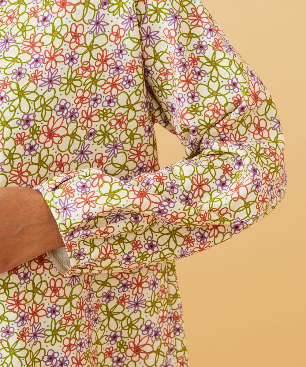 GJKCD30180 Jocomomola(ホコモモラ) 【早割10％OFF】フラワープリント裏毛カットソー アイボリー