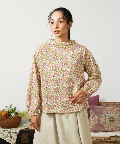 GJKCD30180 Jocomomola Rocinante フラワープリント裏毛カットソー