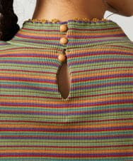 GJKCD31130 Jocomomola(ホコモモラ) Dentado ボーダーハイネックカットソー ピンク