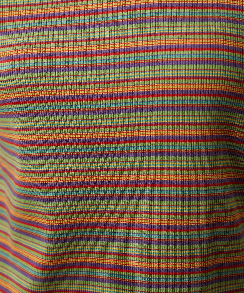 GJKCD31130 Jocomomola(ホコモモラ) Dentado ボーダーハイネックカットソー ピンク