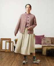 GJKCD31130 Jocomomola(ホコモモラ) Dentado ボーダーハイネックカットソー ピンク