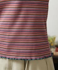 GJKCD31130 Jocomomola(ホコモモラ) Dentado ボーダーハイネックカットソー ピンク