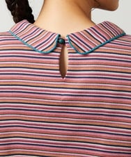 GJKCD32120 Jocomomola(ホコモモラ) Dentado ボーダー襟付きカットソー グリーン