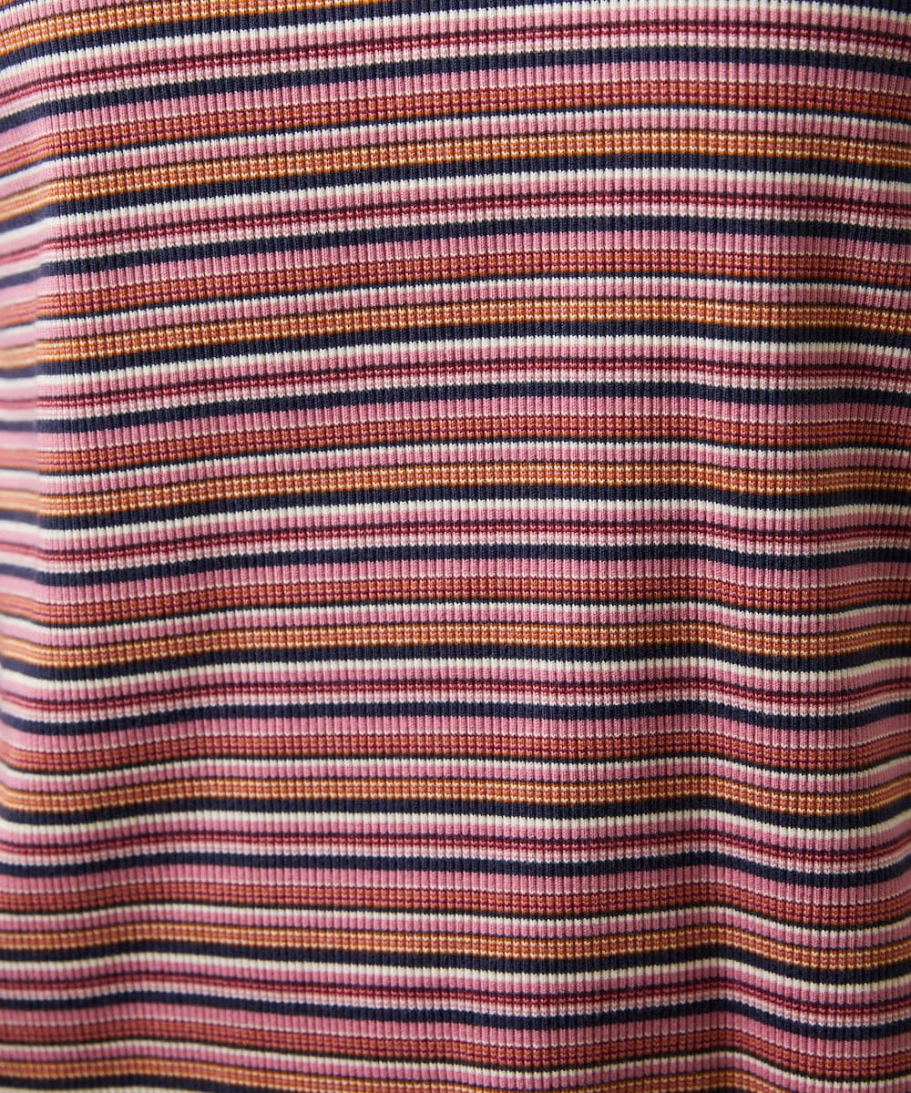 GJKCD32120 Jocomomola(ホコモモラ) Dentado ボーダー襟付きカットソー グリーン