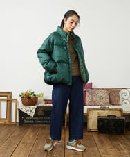 GJKCD32120 Jocomomola(ホコモモラ) Dentado ボーダー襟付きカットソー グリーン