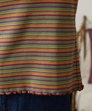 GJKCD32120 Jocomomola(ホコモモラ) Dentado ボーダー襟付きカットソー グリーン