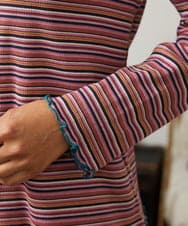 GJKCD32120 Jocomomola(ホコモモラ) Dentado ボーダー襟付きカットソー グリーン