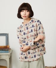 GJKCD33200 Jocomomola(ホコモモラ) Molino ロールカラーダブルジャカード総柄カットソー アイボリー