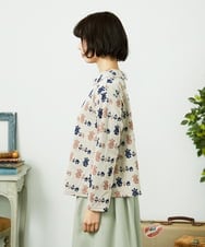 GJKCD33200 Jocomomola(ホコモモラ) Molino ロールカラーダブルジャカード総柄カットソー アイボリー