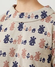 GJKCD33200 Jocomomola(ホコモモラ) Molino ロールカラーダブルジャカード総柄カットソー アイボリー