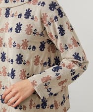 GJKCD33200 Jocomomola(ホコモモラ) Molino ロールカラーダブルジャカード総柄カットソー アイボリー