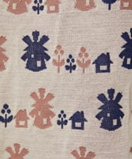 GJKCD33200 Jocomomola(ホコモモラ) Molino ロールカラーダブルジャカード総柄カットソー アイボリー