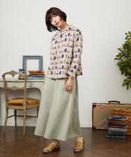 GJKCD33200 Jocomomola(ホコモモラ) Molino ロールカラーダブルジャカード総柄カットソー アイボリー