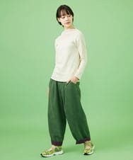 GJKDA31110 Jocomomola(ホコモモラ) ベアスムースレース切り替えカットソー アイボリー