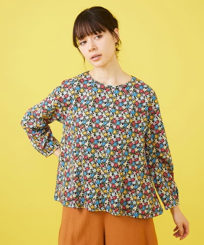 Jocomomola(ホコモモラ) Amarillo limon フラワープリントカットソー ブラック/黒 40