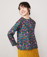 GJKDB37160 Jocomomola(ホコモモラ) Rojo amapola フラワープリントカットソー ブラック