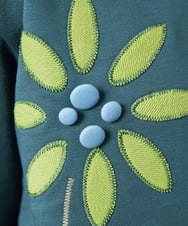 GJKDD01200 Jocomomola(ホコモモラ) Palominos flor フラワーアップリケカットソー ブルー