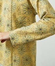 GJKDD30220 Jocomomola(ホコモモラ) Crisantemo curvo フラワー総刺繡カットソー イエロー