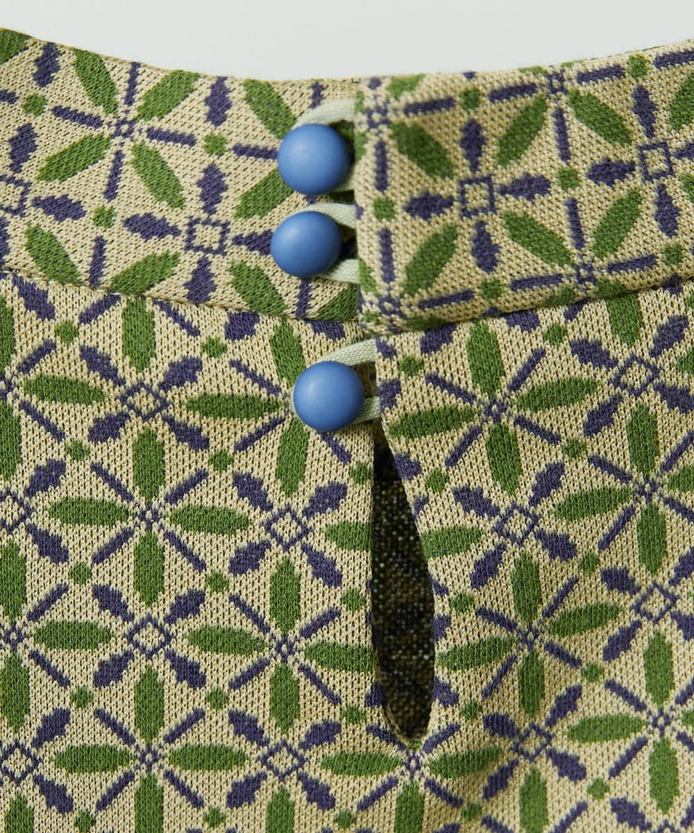 GJKDD31180 Jocomomola(ホコモモラ) Armadura de flores ジャカードカットソー ベージュ