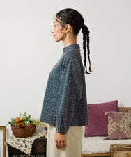 GJKDD31180 Jocomomola(ホコモモラ) 【先行予約】幾何学柄ジャカードカットソー ネイビー