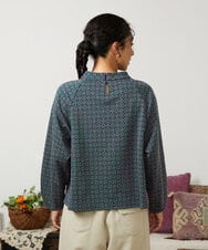 GJKDD31180 Jocomomola(ホコモモラ) 【先行予約】幾何学柄ジャカードカットソー ネイビー