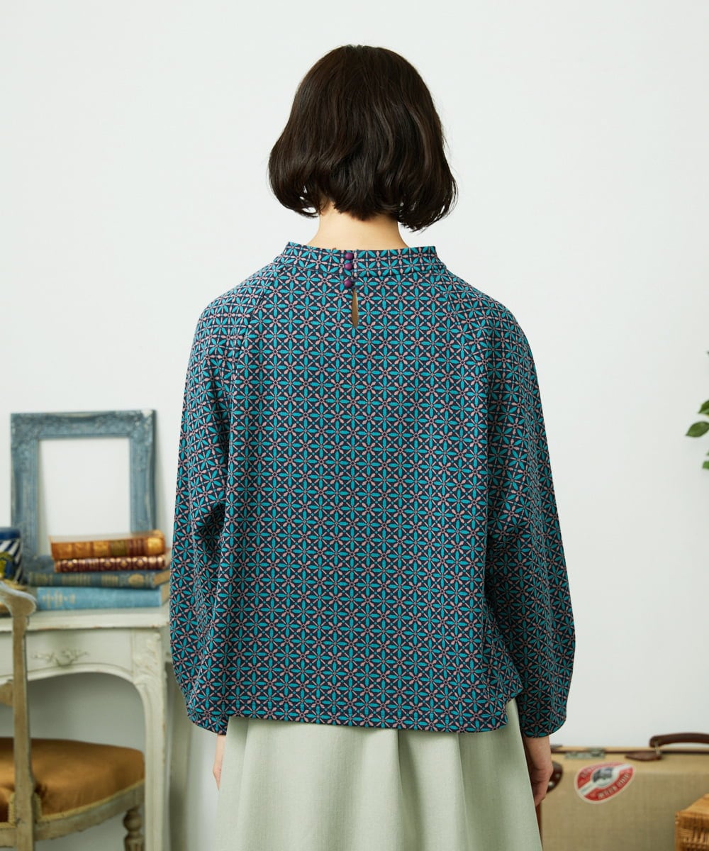 GJKDD31180 Jocomomola(ホコモモラ) Armadura de flores ジャカードカットソー ネイビー