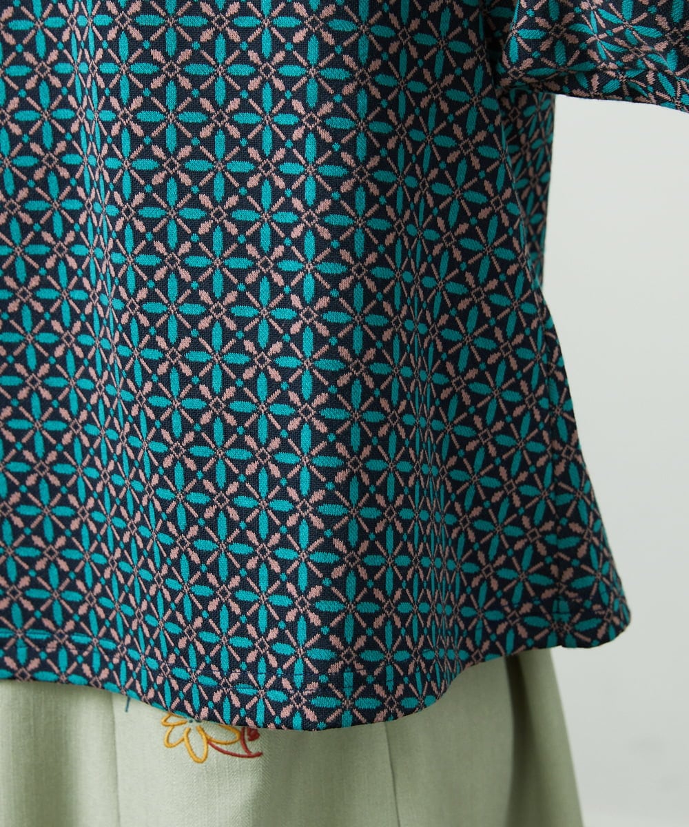 GJKDD31180 Jocomomola(ホコモモラ) Armadura de flores ジャカードカットソー ネイビー