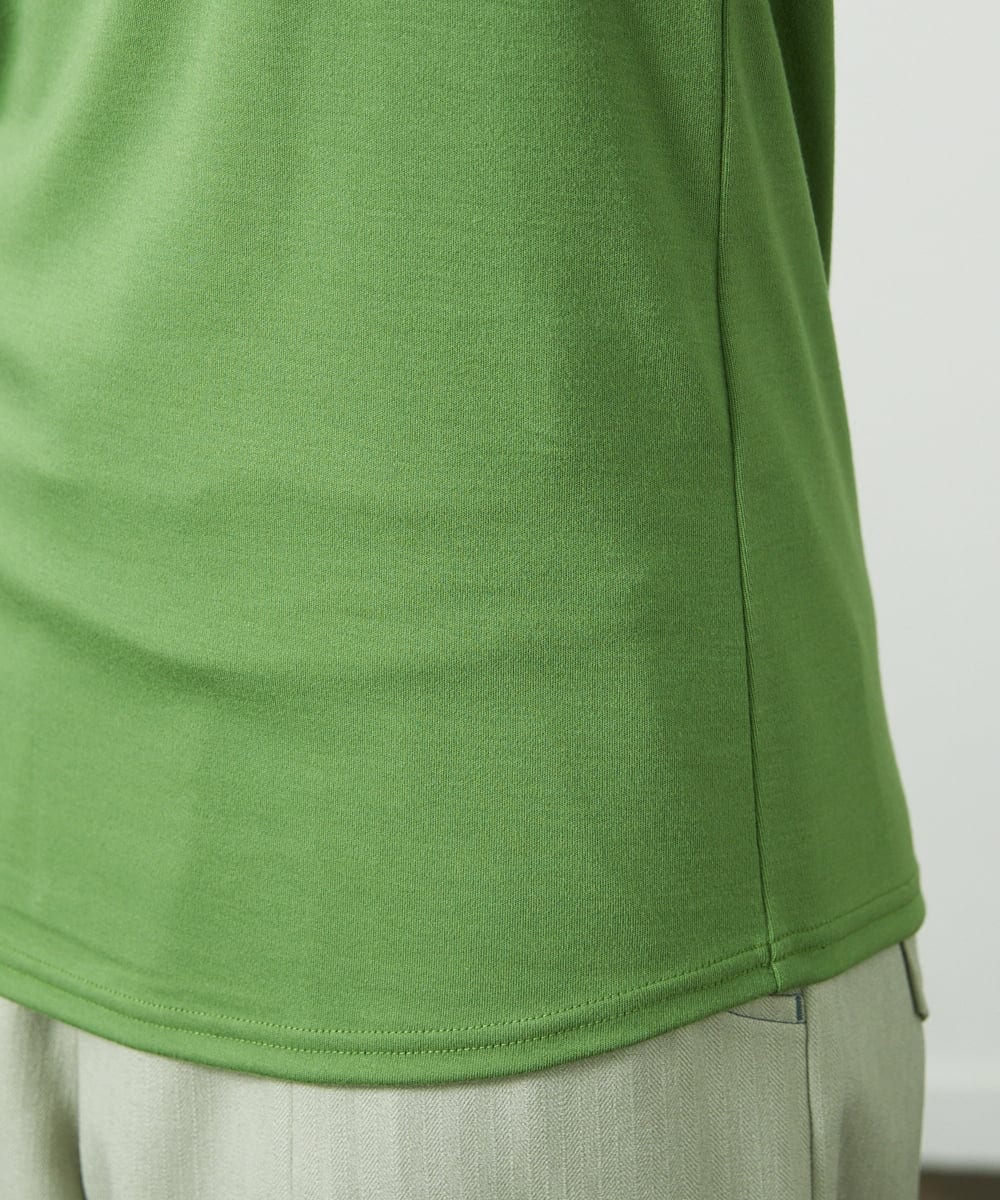 GJKDD32120 Jocomomola(ホコモモラ) ベアスムース 配色フラワー刺繍カットソー グリーン