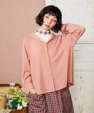 GJKDD32120 Jocomomola(ホコモモラ) ベアスムース 配色フラワー刺繍カットソー アイボリー