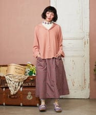 GJKDD32120 Jocomomola(ホコモモラ) ベアスムース 配色フラワー刺繍カットソー アイボリー