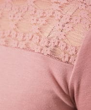 GJKDD33110 Jocomomola(ホコモモラ) ベアスムース  レース切り替えカットソー ピンク