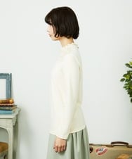 GJKDD33110 Jocomomola(ホコモモラ) ベアスムース  レース切り替えカットソー アイボリー