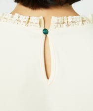 GJKDD33110 Jocomomola(ホコモモラ) ベアスムース  レース切り替えカットソー アイボリー