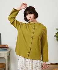 GJKDD34140 Jocomomola(ホコモモラ) 【2WAY】Tierras de cuitivo フラワー刺繍カットソー マスタード