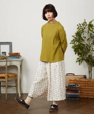 GJKDD34140 Jocomomola(ホコモモラ) 【2WAY】Tierras de cuitivo フラワー刺繍カットソー マスタード