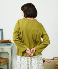 GJKDD34140 Jocomomola(ホコモモラ) 【2WAY】Tierras de cuitivo フラワー刺繍カットソー マスタード