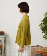 GJKDD34140 Jocomomola(ホコモモラ) 【2WAY】Tierras de cuitivo フラワー刺繍カットソー マスタード