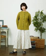 GJKDD34140 Jocomomola(ホコモモラ) 【2WAY】Tierras de cuitivo フラワー刺繍カットソー マスタード