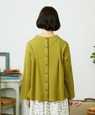 GJKDD34140 Jocomomola(ホコモモラ) 【2WAY】Tierras de cuitivo フラワー刺繍カットソー マスタード